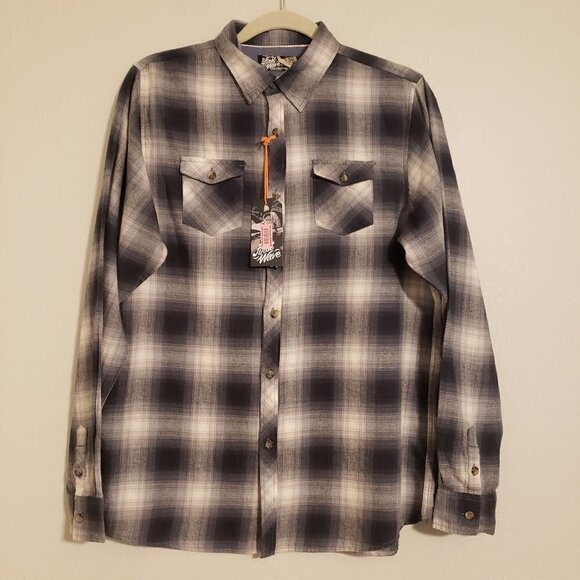 First Wave youth button down long sleeve shirt size 18/20 NWT - Picture 2 of 10